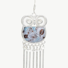 Moonlit Owl Drop Earrings