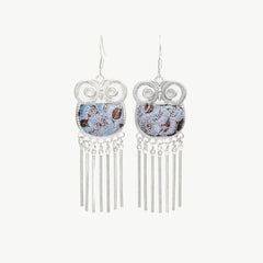 Moonlit Owl Drop Earrings