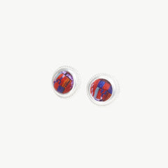 Red Nostalgia Round Stud Earrings