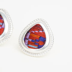 Red Nostalgia Droplet Stud Earrings